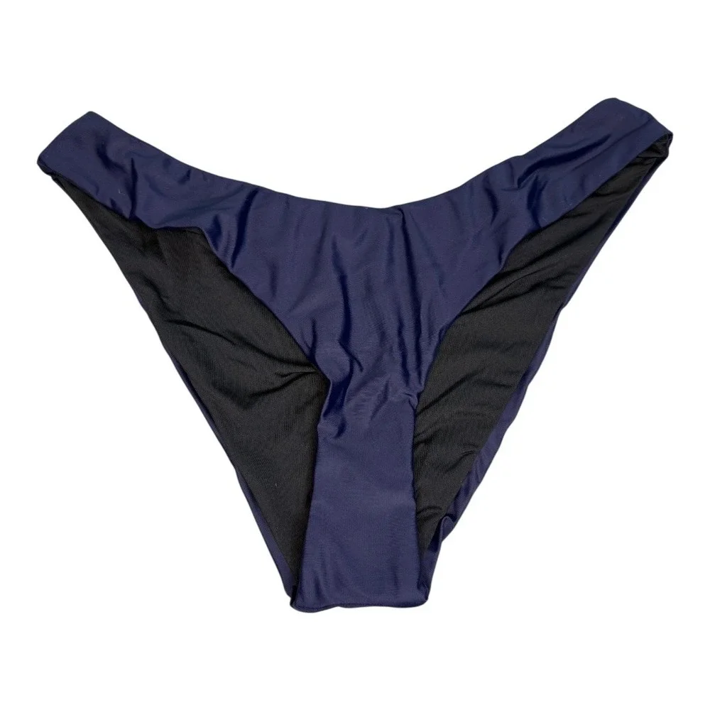 J.Crew Bikini Bottom Navy Blue Recycled High Cut Swimsuit Medium‎